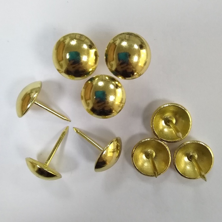 Hot Brass Upholstery Decorative Metal Tack Push Pins Oval Brad Head Umbrella Nails for Sofa and Chair