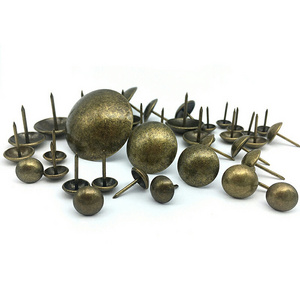 Hot Brass Upholstery Decorative Metal Tack Push Pins Oval Brad Head Umbrella Nails for Sofa and Chair