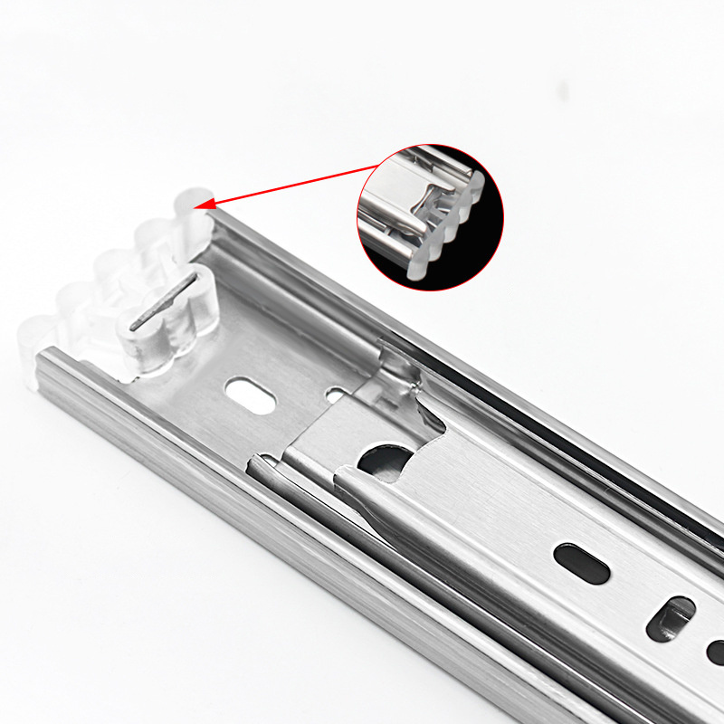 304 Stainless Steel DTC Full Open Soft Close Ball Slide Bearing Matte Cabinets Kitchen Rail Roller Drawer Slides for Furniture