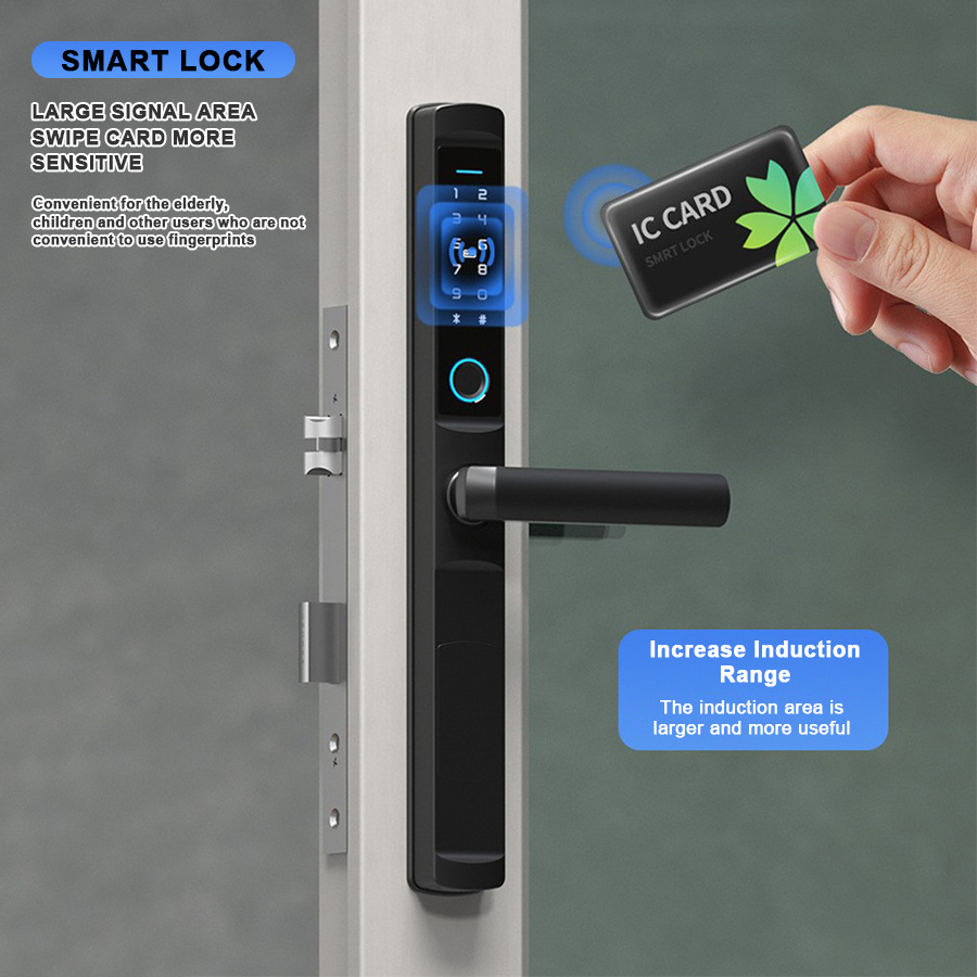 China Waterproof Tuya TTlock Digit Combination Biometric Fingerprint Electric Smart Sliding Glass Aluminium Gate Door Locks