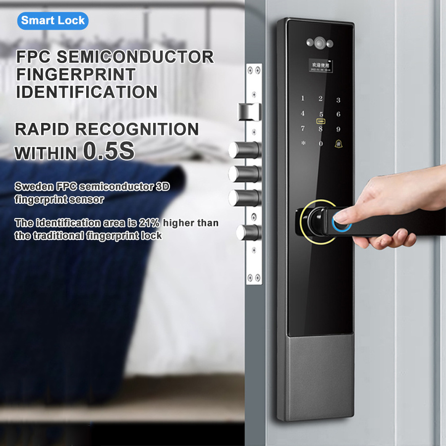 Custom Chinese Special Cheap Battery Powered Fingerprint Apartment System Indoor Panel Door Smart Locks with Password