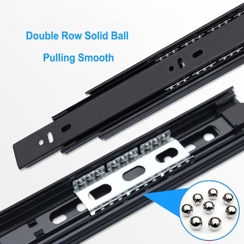 Rubber Strip Mini Ball Bearing Drawer Slide Telescopic Channel Adjustable Concealed Tool Box Draw Guides Drawer Rail Sliders