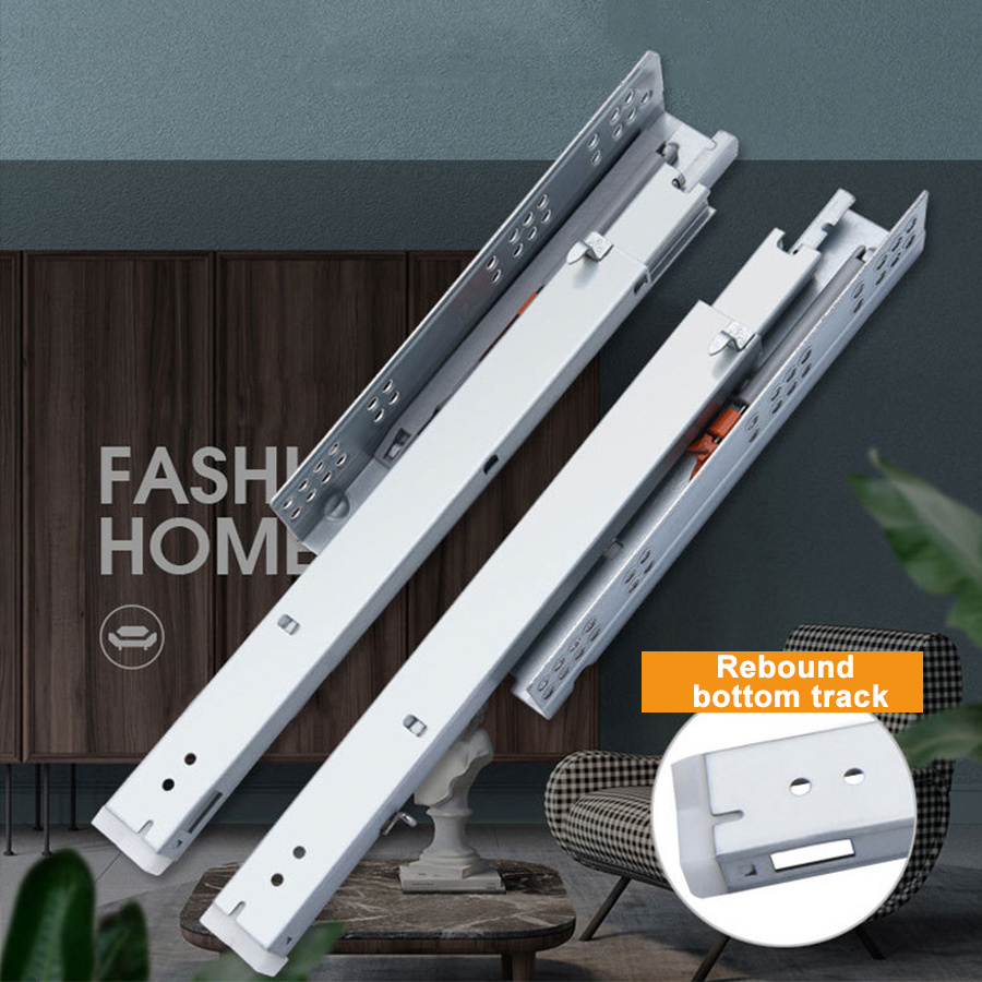 Heavy Duty Full Triple 2 3 Fold Extension Under Bottom Mount Concealed Self Closing Kitchen Soft Close Undermount Drawer Slides