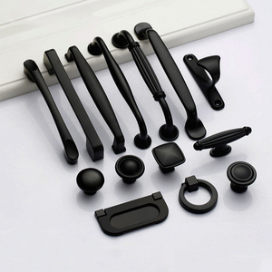 Aluminum Alloy Matte Black Kitchen Cabinet Drawer Door Pull Handle Knobs and Handles for Furniture Wardrobe Cupboard Closet