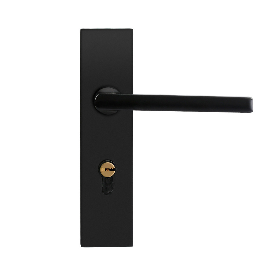 Wholesale Black Aluminum Alloy Security Wooden Steel Door Exterior Door Lock Set Handles