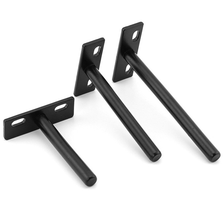 Custom Heavy Duty Metal Black Decorative Furniture Shelves Hardware Slatwall Floating Mounting Shelf Brackets for Wood