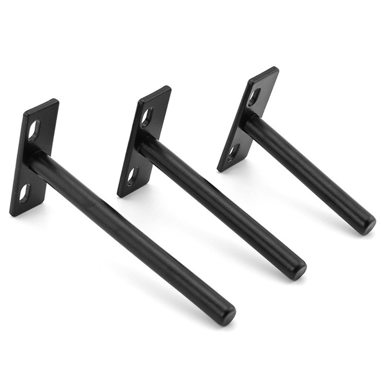 Custom Heavy Duty Metal Black Decorative Furniture Shelves Hardware Slatwall Floating Mounting Shelf Brackets for Wood