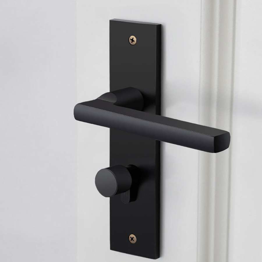 Wholesale Black Aluminum Alloy Security Wooden Steel Door Exterior Door Lock Set Handles