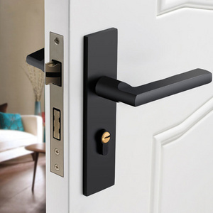 Wholesale Black Aluminum Alloy Security Wooden Steel Door Exterior Door Lock Set Handles