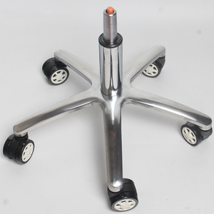 Silver Aluminium Alloy 5-star High Adjustable Mechanism Armrest Revolving Office Computer Swivel Chair Foot Leg Chair Base