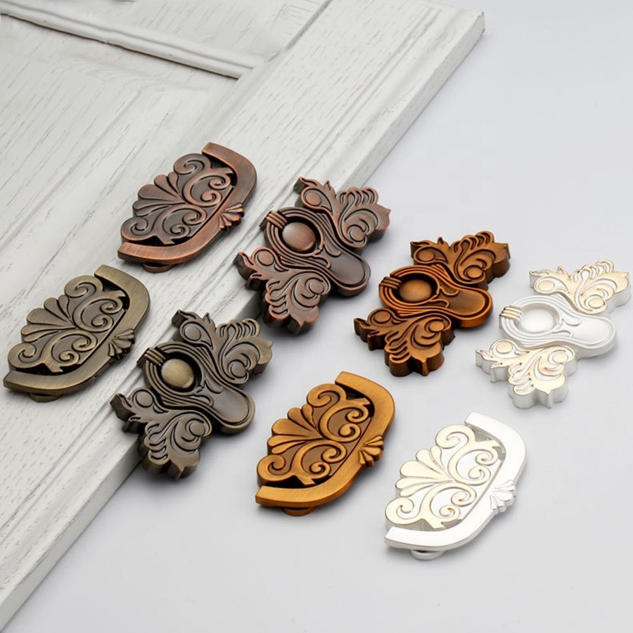 Price Negotiable Zinc Alloy Butterfly Flower Pattern Fancy Classical Furniture Decorative Cabinet Drawer Pull Handle Knobs