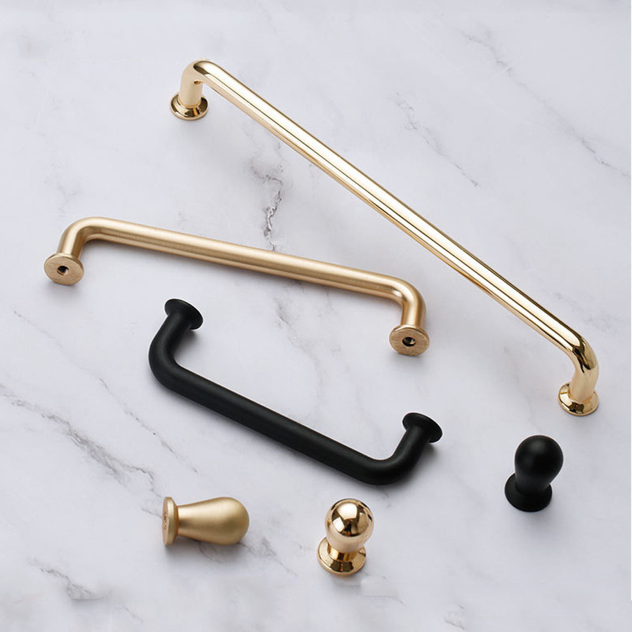 Quality and High Precision Zinc Alloy Black Rose Gold Wire Drawing Furniture Cabinet Door Handle Pulls Drawer Knob Door Handle