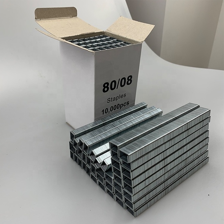 10000Pcs/Box Customized 21GA 80 Series Galvanized Furniture Sofa Nails Pneumatic Gun Staples for Wood