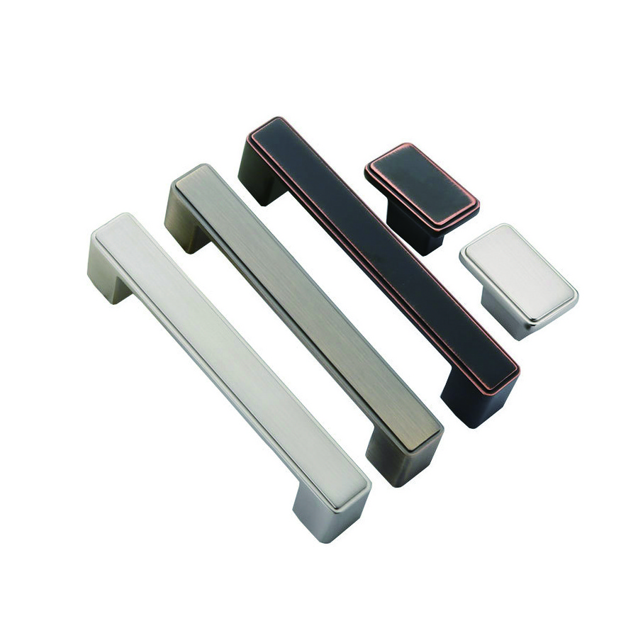 Price Negotiable Single hole/96/128/192mm Zinc Alloy Matt Square Furniture Kitchen Cabinet Drawer Pull Handles Knobs