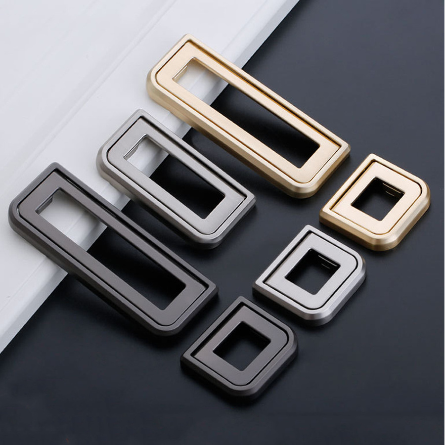 Zinc Hidden Drawer Handle Bedroom Kitchen Office Concealed Furniture Hardware Cabinet Pull and Hidden Handle