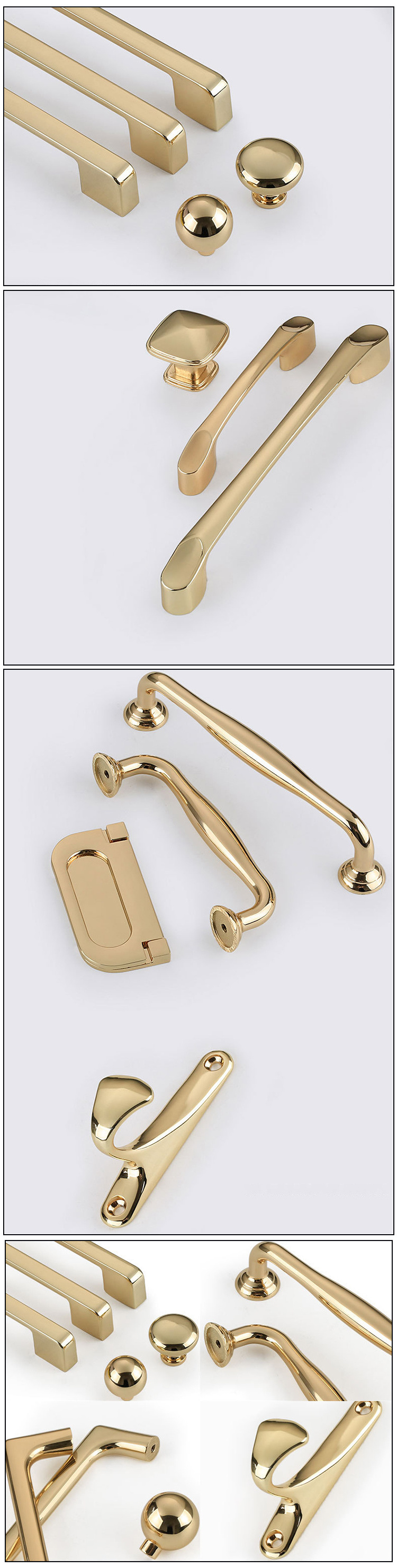 Zinc Alloy Furniture Handle Modern Light Luxury Style Gold Wardrobe Cupboard Cabinet Drawer Door Pulls Handles Knobs