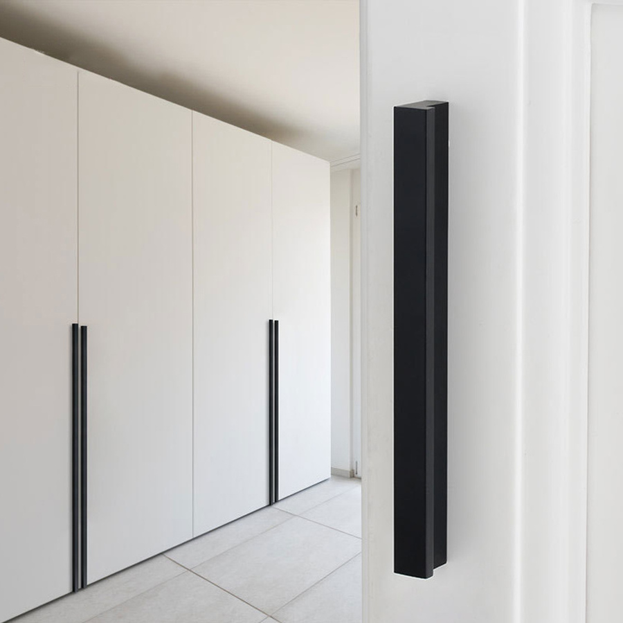 Modern Simple Black Silver 96-1160mm Furniture Aluminium Hardware Home Furniture Wardrobe Sliding Door Cabinet Long Handles