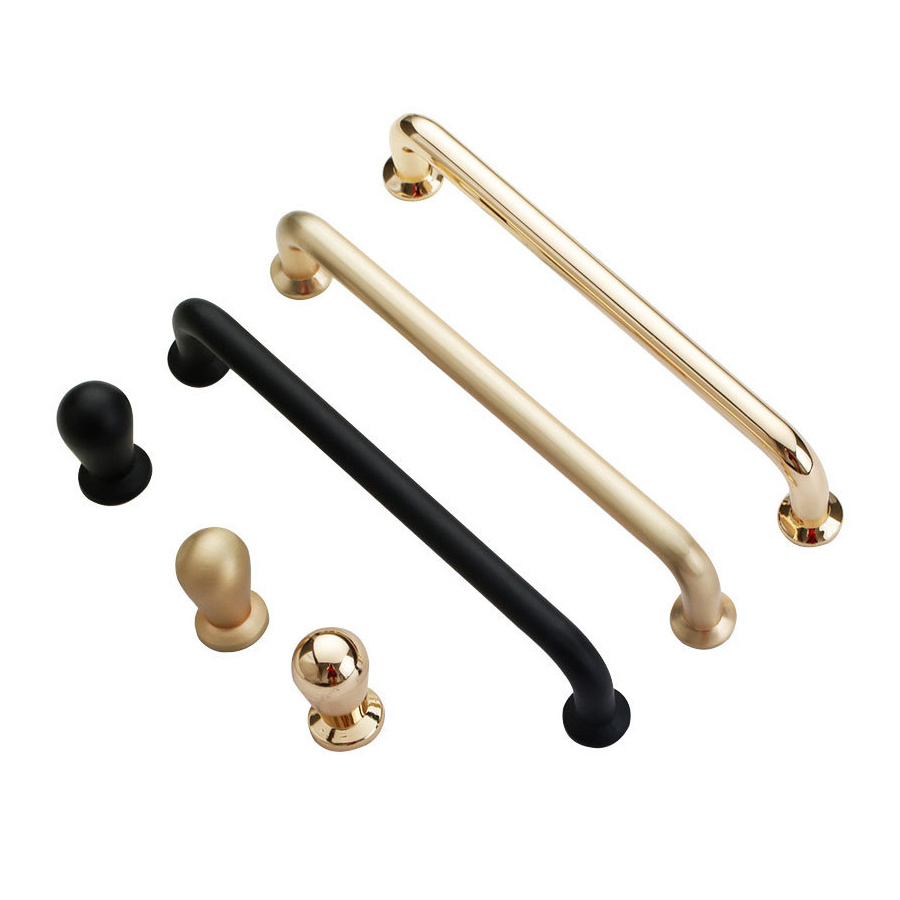 Quality and High Precision Zinc Alloy Black Rose Gold Wire Drawing Furniture Cabinet Door Handle Pulls Drawer Knob Door Handle