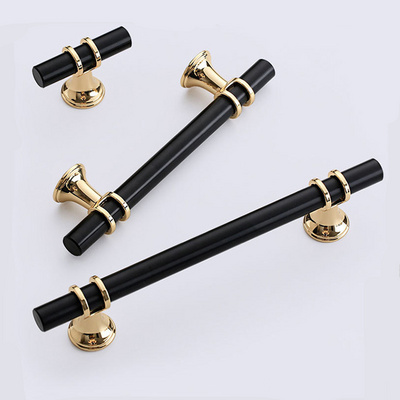 Hot Sale Modern Luxury Aluminum Zinc Alloy Door Pull Cabinet Handle Black Wardrobe Kitchen Cabinet Handles for Home