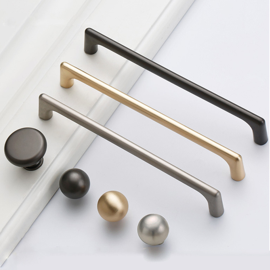 Zinc Alloy Matt Nickel Wire Drawing Pearl Black Rose Gold Cabinets Drawer Door Pulls Handles Knobs for Kitchen