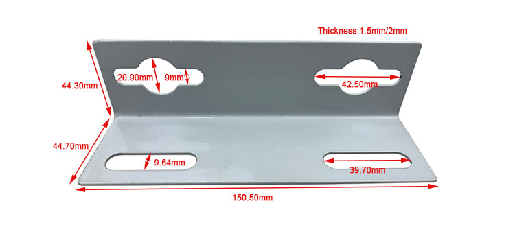 Iron Hardware Accessories 1.5mm Thickness Fitting White Wood Bed Corner Connector Brackets for Furniture