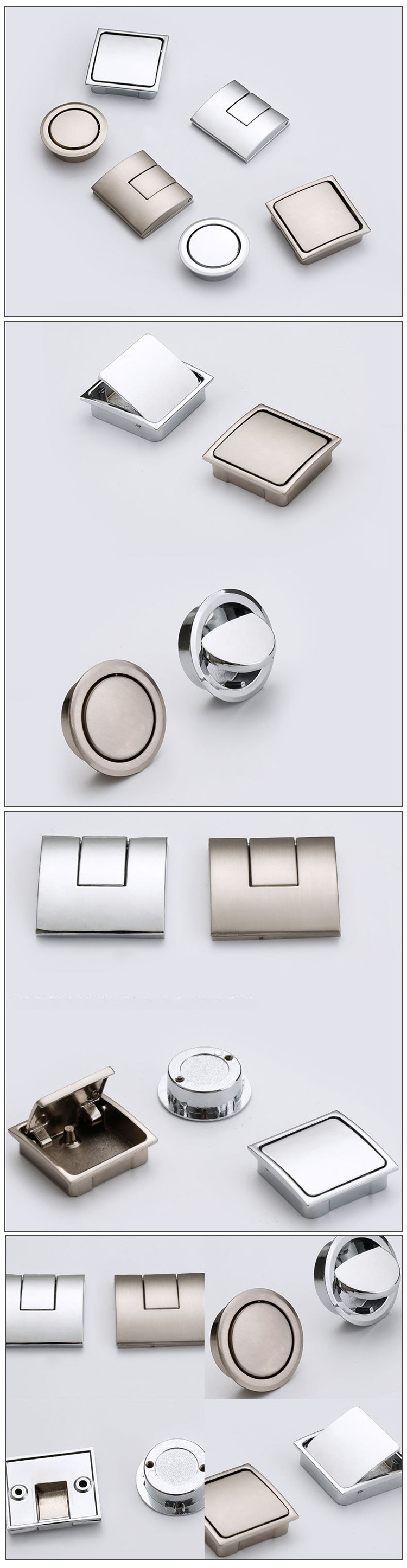 Unique Design Zinc Alloy Bedroom Office Concealed Hidden File Cabinet Handle Drawer Pull Handles Knobs for Filing Cabinet