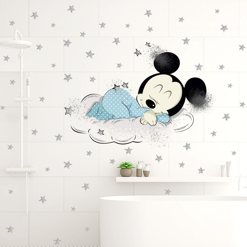 Active Frosting Mickey Mouse Stars Sleep Kids Wall Sticker Elsa For Dormitory