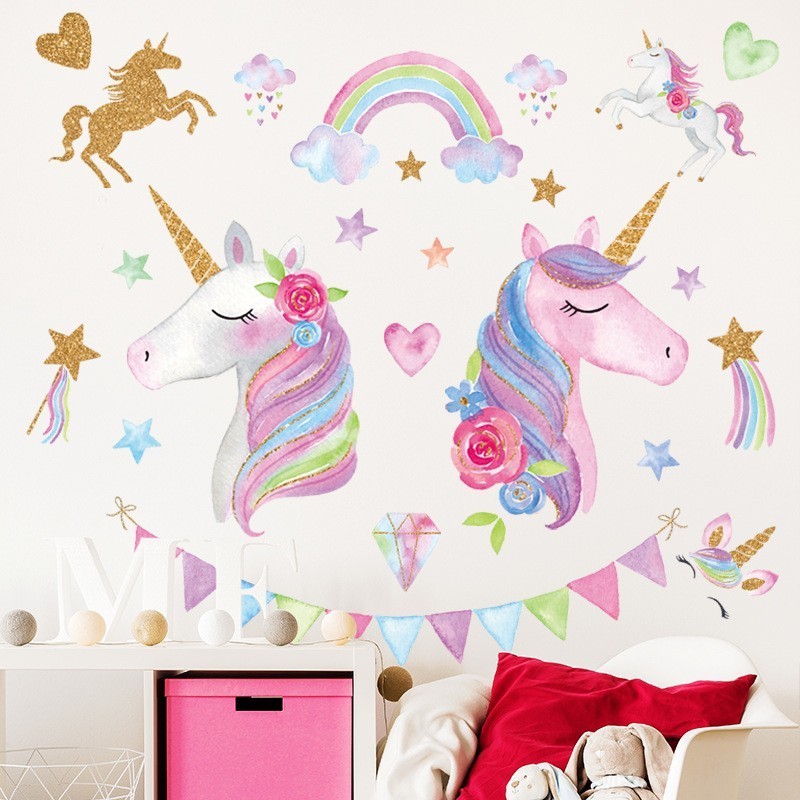 Cheap Science Fiction Frosting Robot Unicorn Attack Funny Mouse Hall Wall Sticker