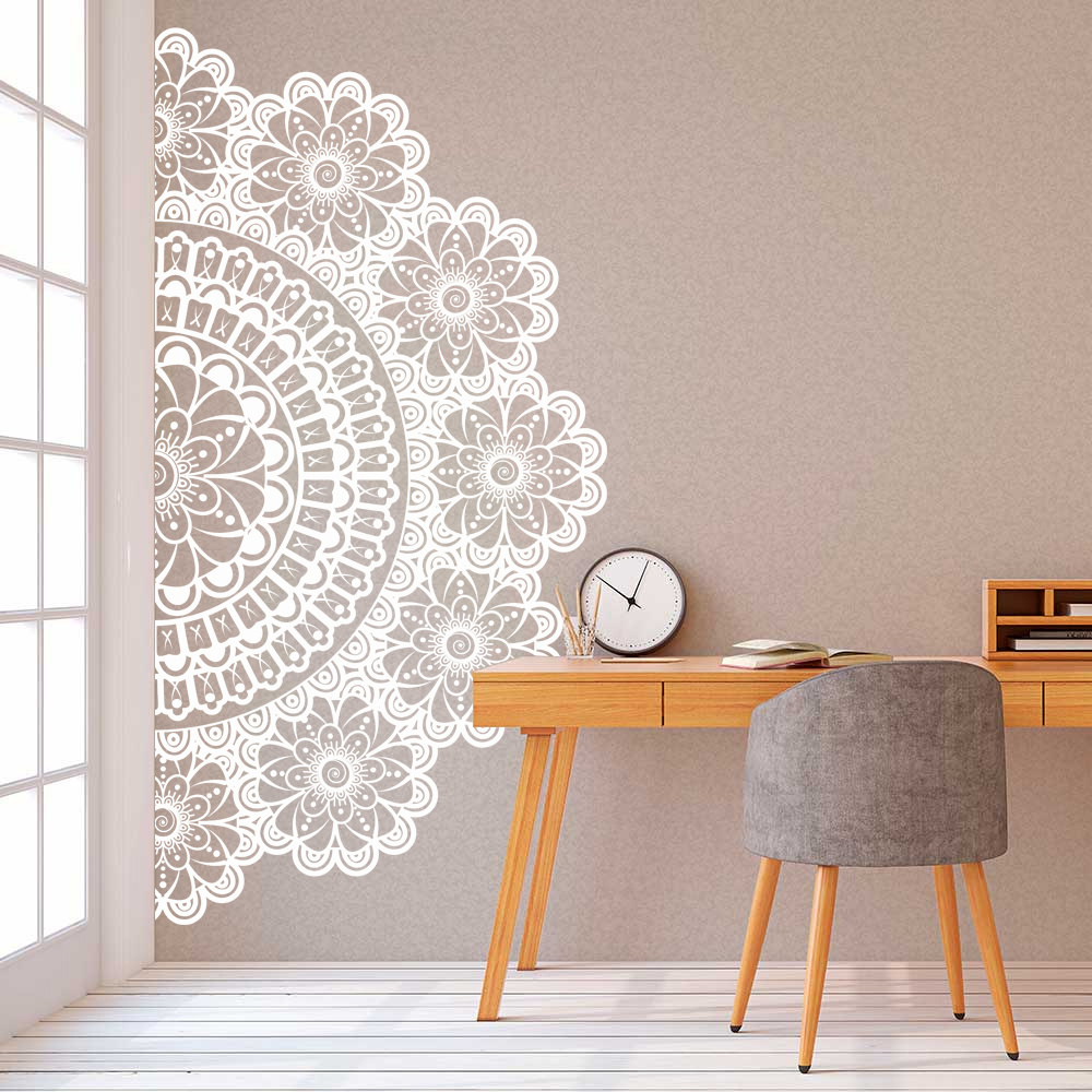 mandala design Carving stencils stickers Art pattern Meditation room Living Room diy decor wall sticker