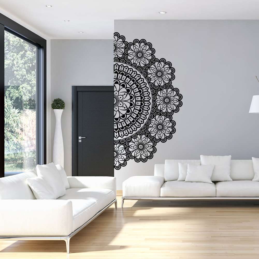 mandala design Carving stencils stickers Art pattern Meditation room Living Room diy decor wall sticker