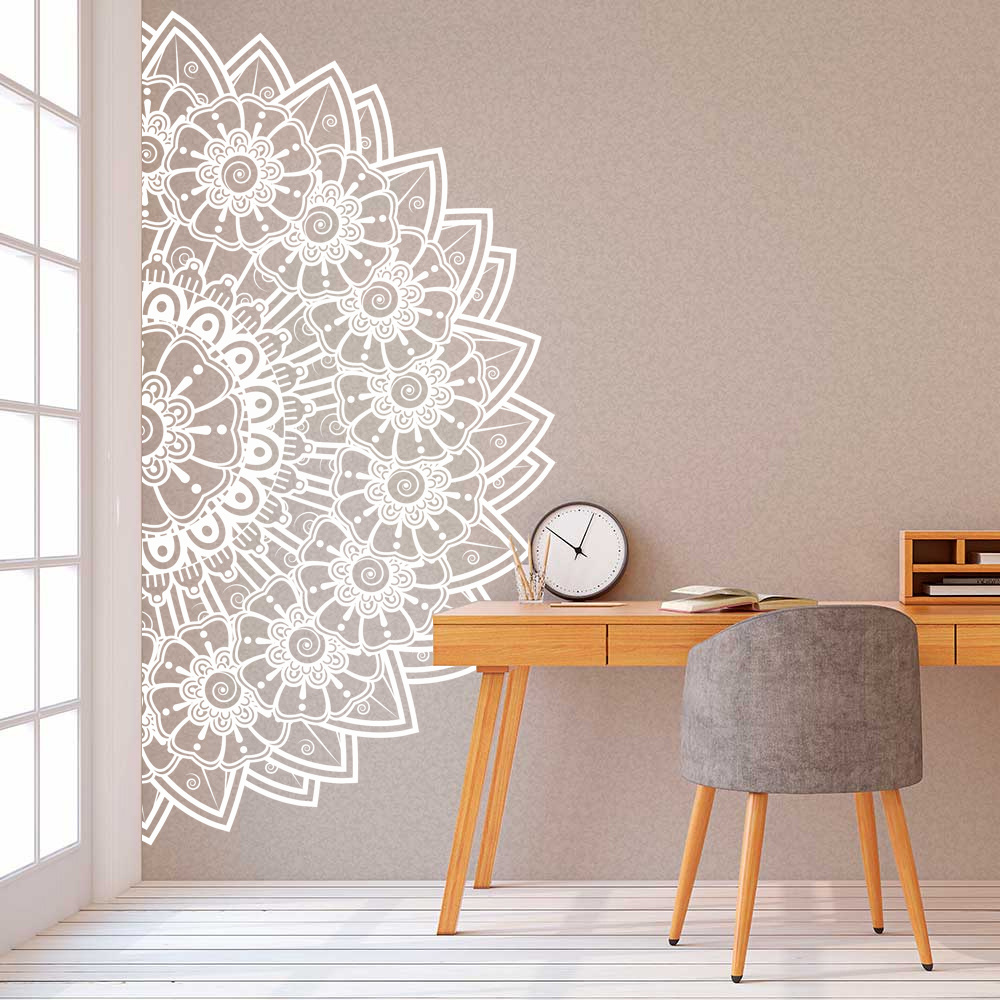 mandala decorative drawing stencils carving adhesive pvc wall decor Meditation room diy wall sticker