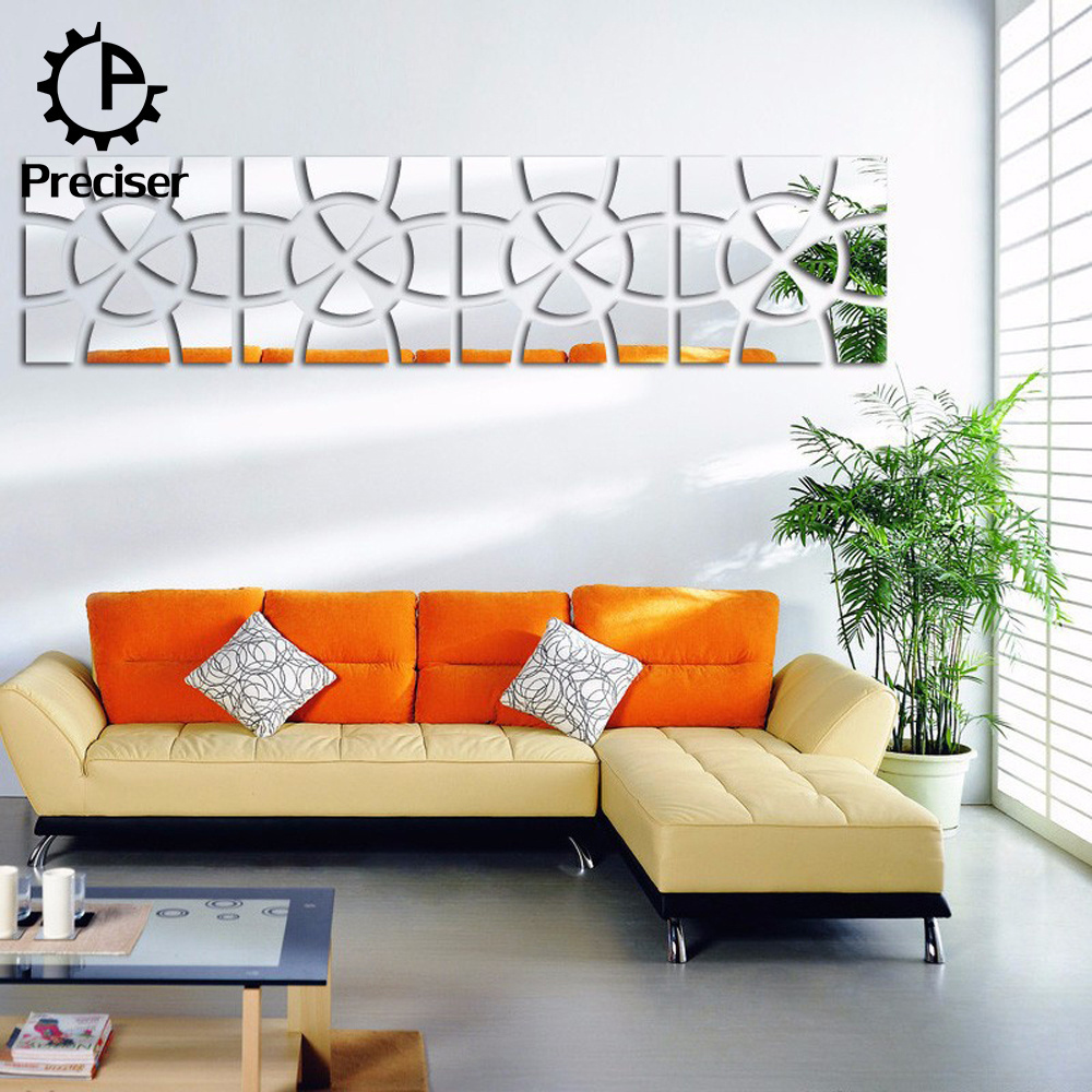 Custom Acrylic Wall Decals Mirror Reflection Wall Sticker Living Room