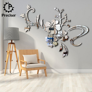 Preciser Large Flower Vine Home Decoration Mirror Effect New Design Wall Stickers