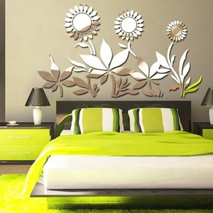 Preciser 3D Simple Style Flowers Decor Mirror Wall Stickers For Living Room