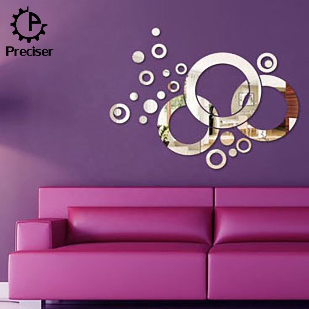 Preciser 3D Acrylic Love Heart Shape DIY Mirror Wall Stickers For Wedding Decor