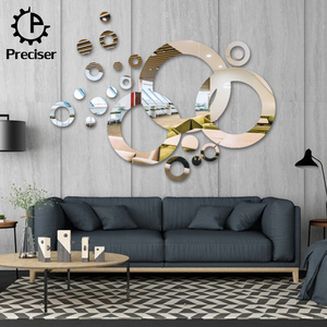 Preciser 3D Acrylic Love Heart Shape DIY Mirror Wall Stickers For Wedding Decor