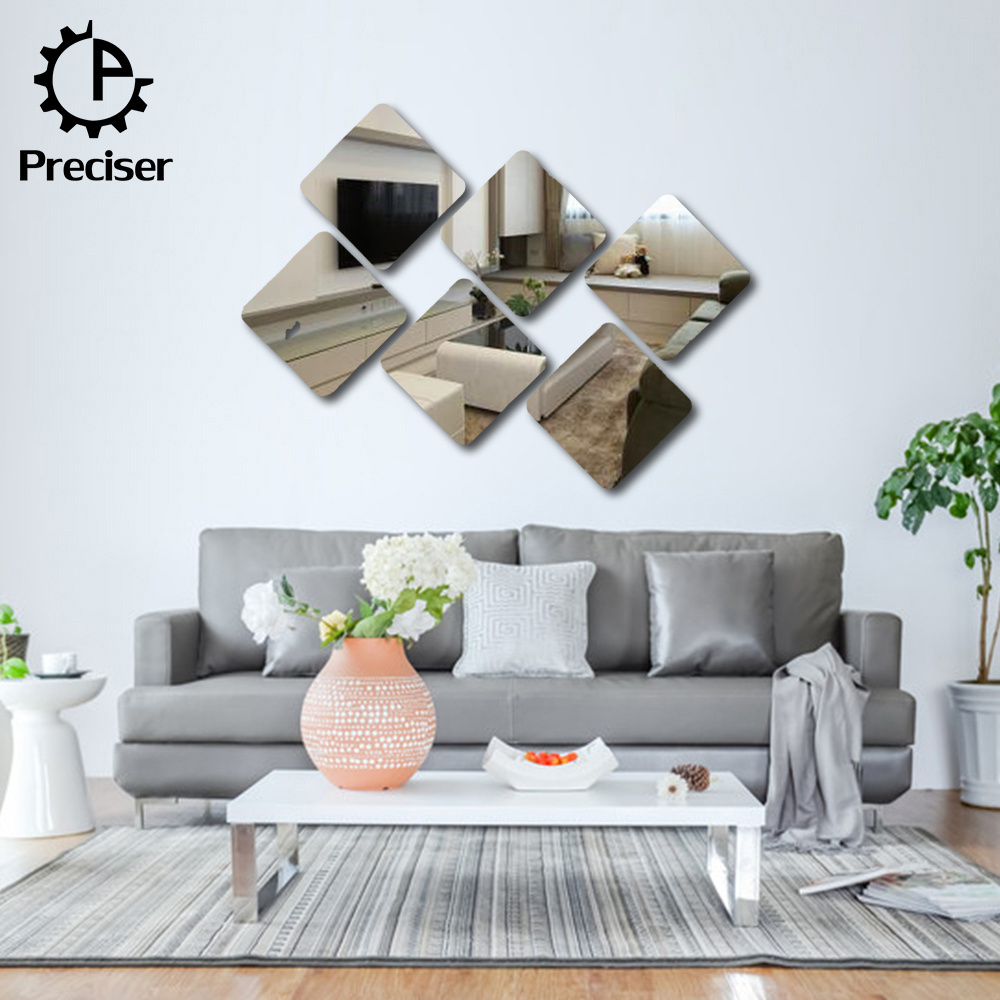 Preciser Mirror Wall Art Wall Stickers For  Living Room