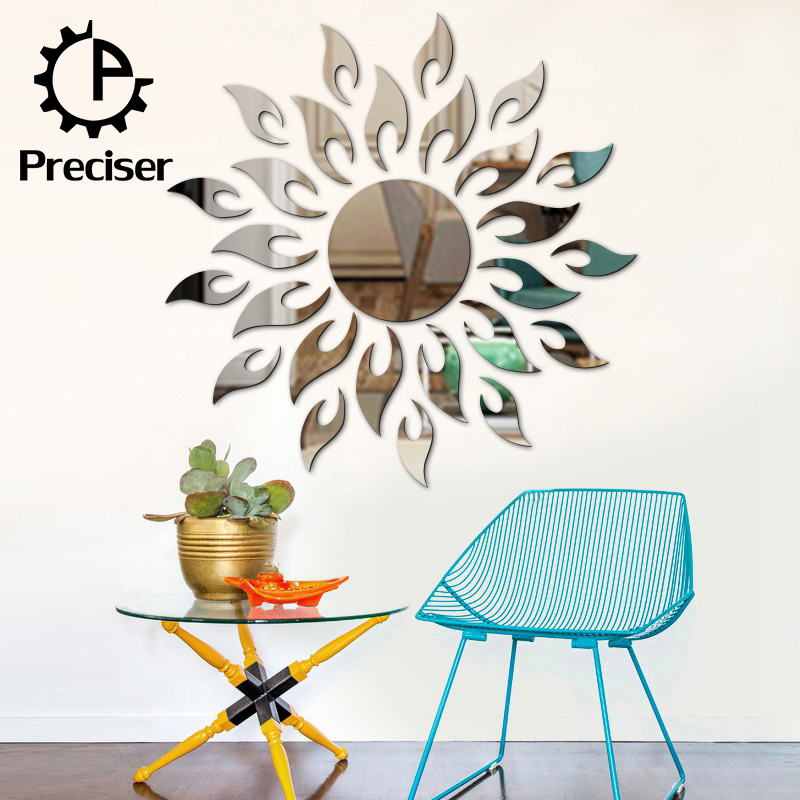 Preciser Removable Wall Art Acrylic Mirror Surface Sticker For Home Decoration