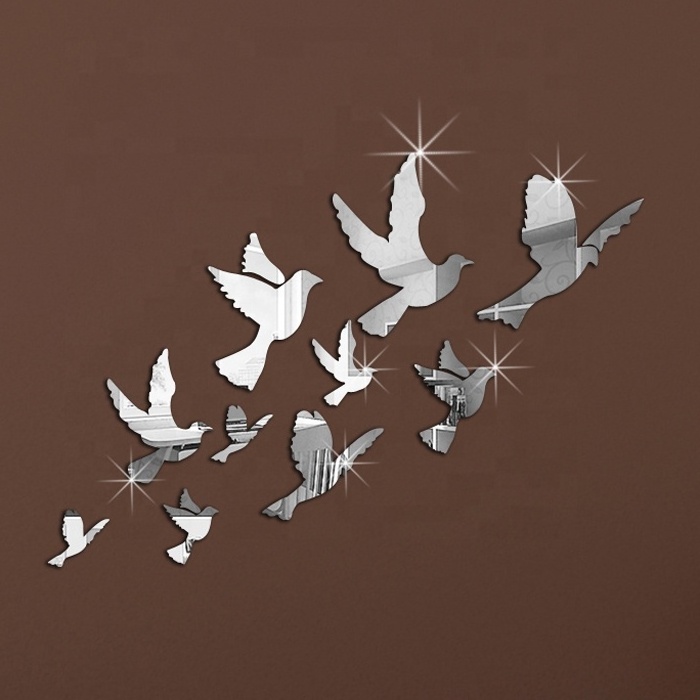 Stickers Wall Birds Flying Mirror Stickers 3D Kids Bedroom Pakistan Home Decor