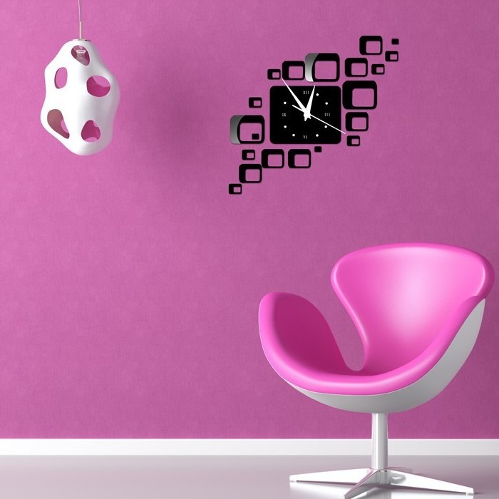 Decal Living Room Mirror Wall Clock Murals Paper DIY Mirror Wall Clock