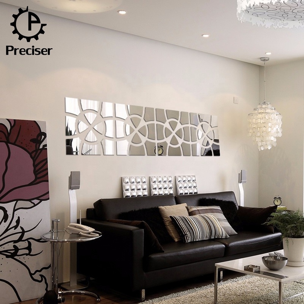 Custom Acrylic Wall Decals Mirror Reflection Wall Sticker Living Room