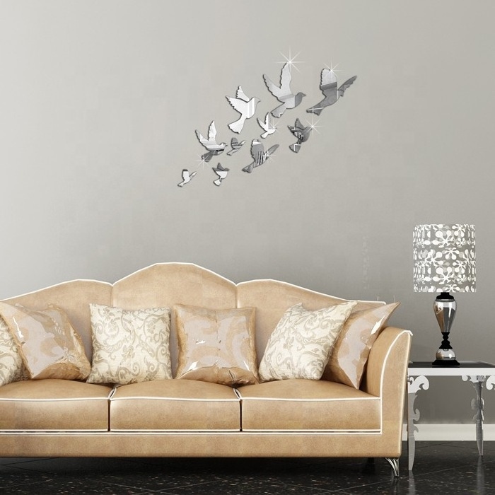 Stickers Wall Birds Flying Mirror Stickers 3D Kids Bedroom Pakistan Home Decor