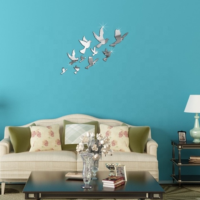 Stickers Wall Birds Flying Mirror Stickers 3D Kids Bedroom Pakistan Home Decor