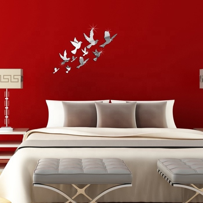 Stickers Wall Birds Flying Mirror Stickers 3D Kids Bedroom Pakistan Home Decor