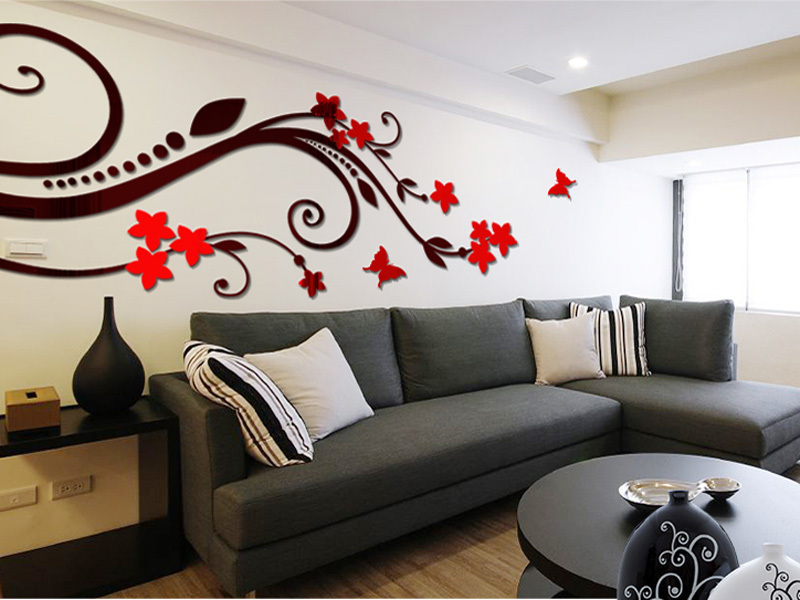 Preciser China Home Decor Art 3D Acrylic Mirror Wall Stickers For Office