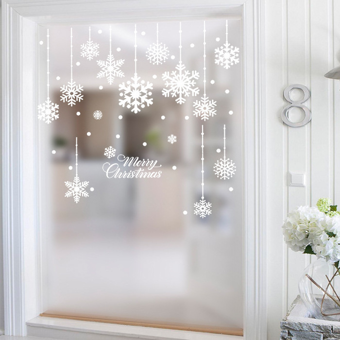 Simple design wall stickers Christmas snow living room dormitory company kindergarten shop window glass wall stickers decoration