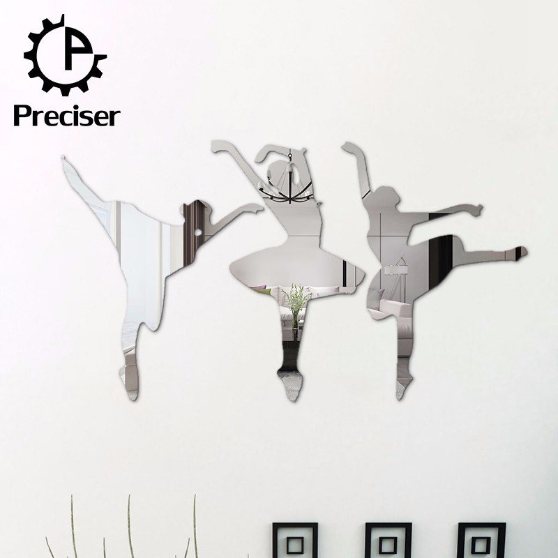 Laser Cutting Birds Flower 3D Home Mirror Wall Stickers Acrylic DIY Sticker