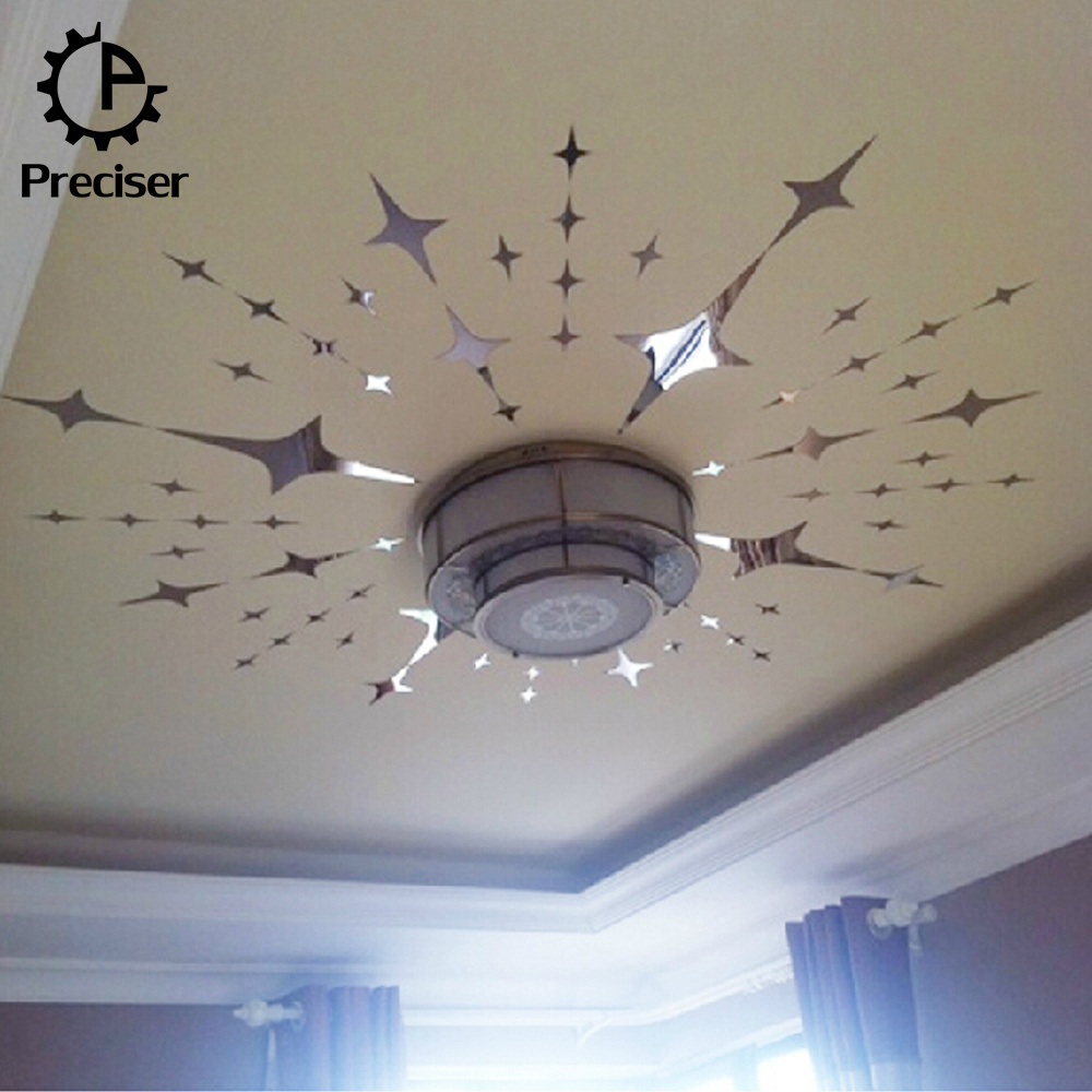 Preciser Acrylic Mirror Crystal 3d Stars Wall Stickers For Kids Room