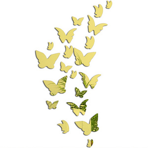 Preciser Frameless Butterfly Decoration Mirror Wall Sticker For Living Room