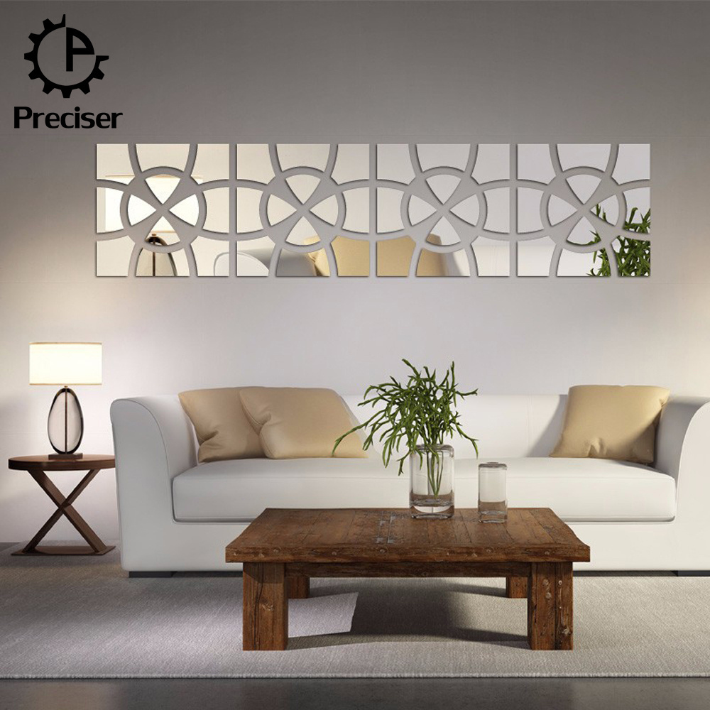 Custom Acrylic Wall Decals Mirror Reflection Wall Sticker Living Room